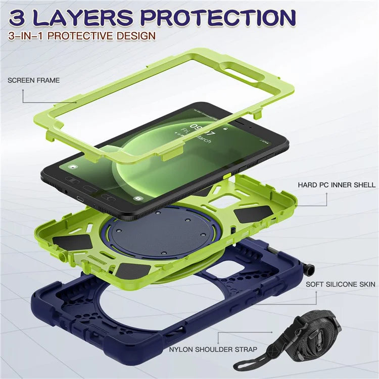 For Samsung Galaxy Tab Active5 SM-X300 Case Kickstand Rugged Tablet Cover with Shoulder Strap