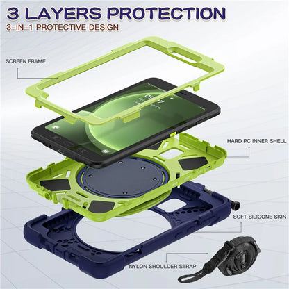 For Samsung Galaxy Tab Active5 SM-X300 Case Kickstand Rugged Tablet Cover with Shoulder Strap