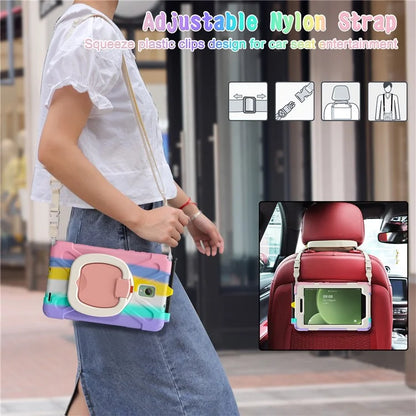 For Samsung Galaxy Tab Active5 SM-X300 Case Kickstand Rugged Tablet Cover with Shoulder Strap