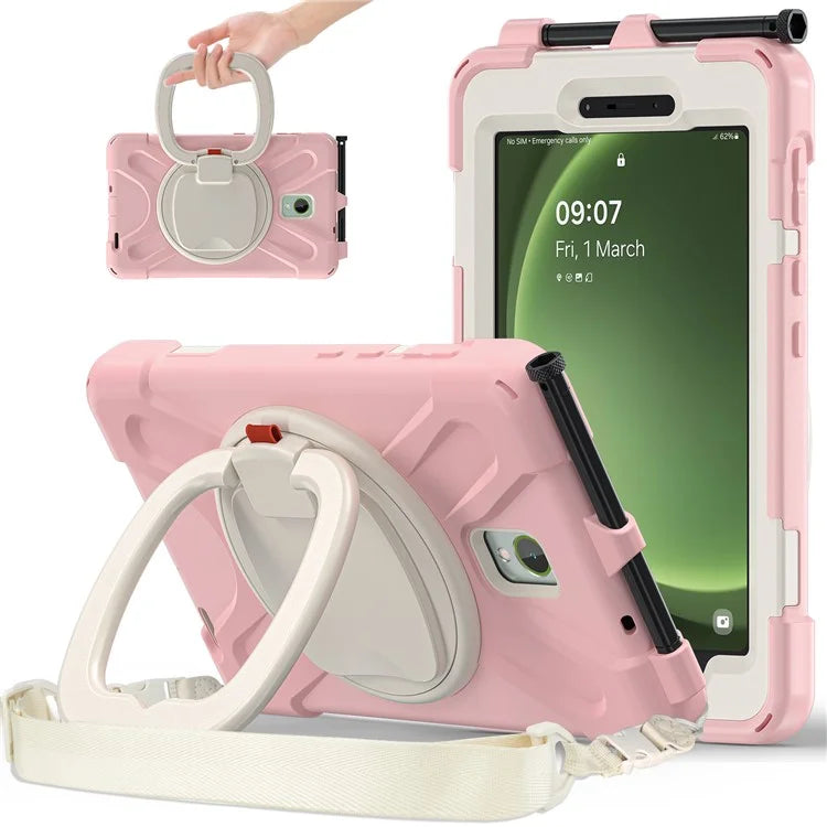 For Samsung Galaxy Tab Active5 SM-X300 Case Kickstand Rugged Tablet Cover with Shoulder Strap