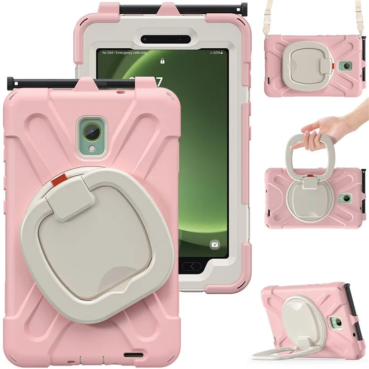 For Samsung Galaxy Tab Active5 SM-X300 Case Kickstand Rugged Tablet Cover with Shoulder Strap