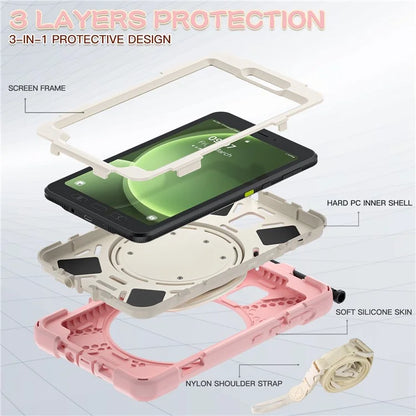 For Samsung Galaxy Tab Active5 SM-X300 Case Kickstand Rugged Tablet Cover with Shoulder Strap