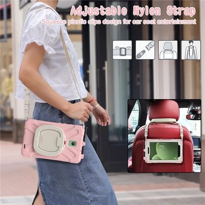 For Samsung Galaxy Tab Active5 SM-X300 Case Kickstand Rugged Tablet Cover with Shoulder Strap