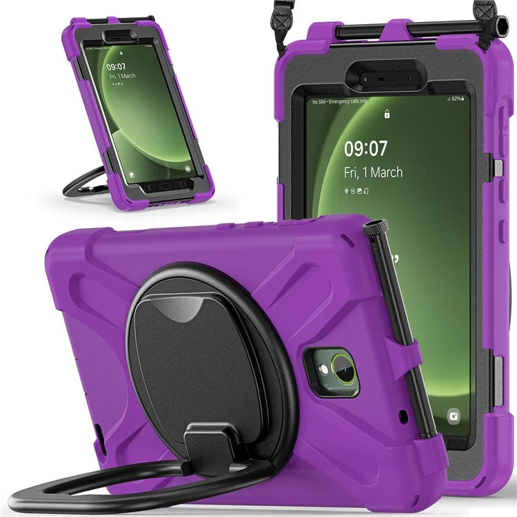 For Samsung Galaxy Tab Active5 SM-X300 Case Kickstand Rugged Tablet Cover with Shoulder Strap