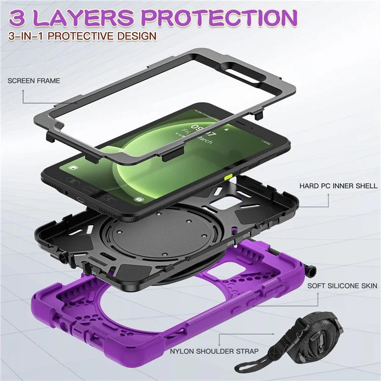 For Samsung Galaxy Tab Active5 SM-X300 Case Kickstand Rugged Tablet Cover with Shoulder Strap