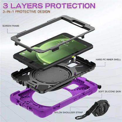 For Samsung Galaxy Tab Active5 SM-X300 Case Kickstand Rugged Tablet Cover with Shoulder Strap