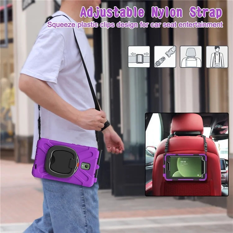 For Samsung Galaxy Tab Active5 SM-X300 Case Kickstand Rugged Tablet Cover with Shoulder Strap