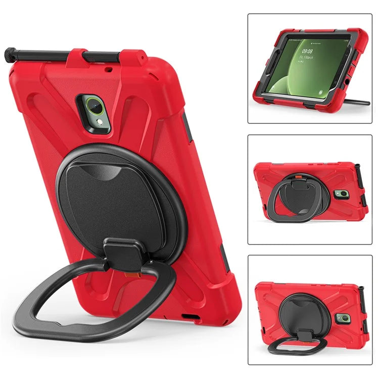 For Samsung Galaxy Tab Active5 SM-X300 Kickstand Case Rugged Shockproof Tablet Cover+Red