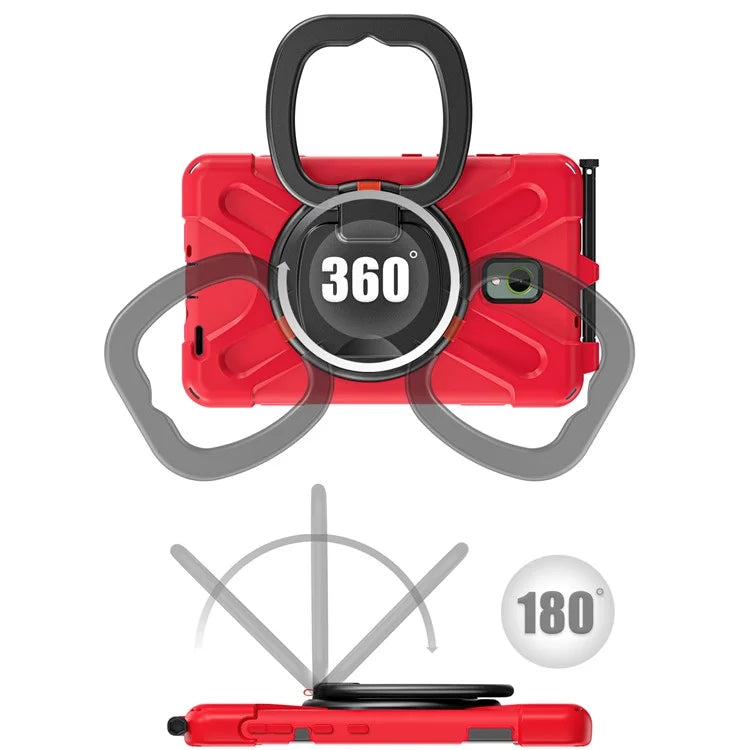 For Samsung Galaxy Tab Active5 SM-X300 Kickstand Case Rugged Shockproof Tablet Cover+Red