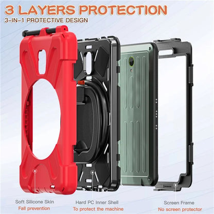 For Samsung Galaxy Tab Active5 SM-X300 Kickstand Case Rugged Shockproof Tablet Cover+Red