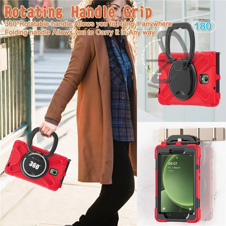 For Samsung Galaxy Tab Active5 SM-X300 Kickstand Case Rugged Shockproof Tablet Cover+Red