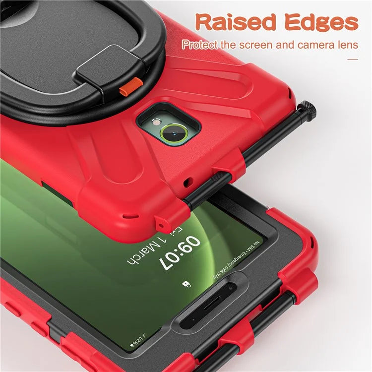 For Samsung Galaxy Tab Active5 SM-X300 Kickstand Case Rugged Shockproof Tablet Cover+Red