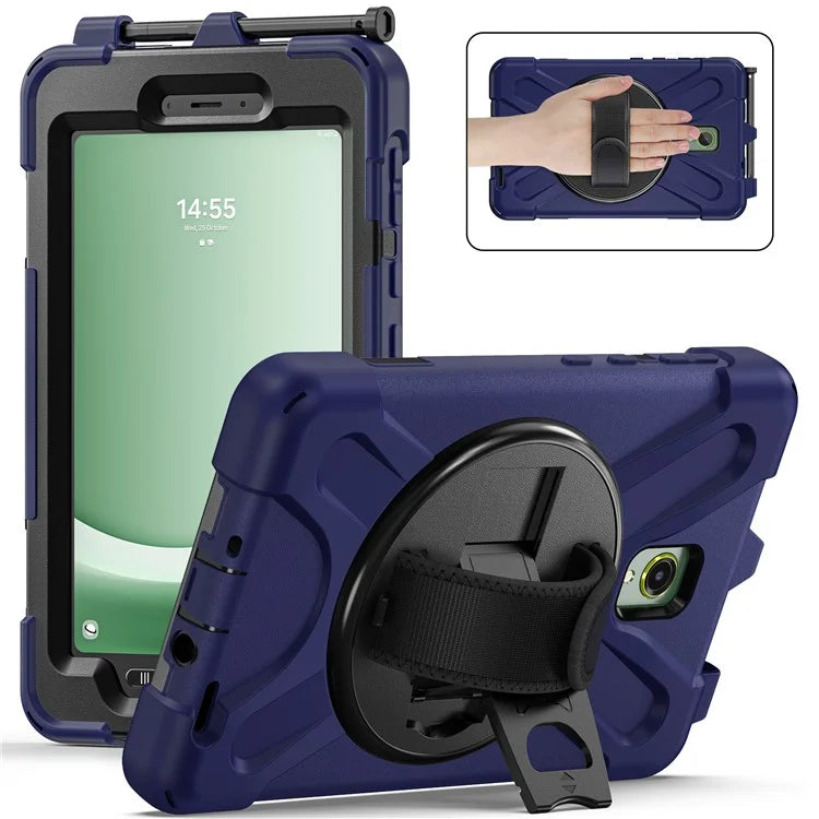 For Samsung Galaxy Tab Active 3 T570 / Tab Active5 X306B Case Hand Strap Kickstand PC+Silicone Rugged Cover
