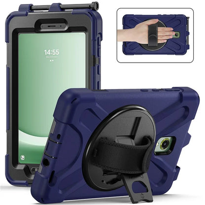 For Samsung Galaxy Tab Active 3 T570 / Tab Active5 X306B Case Hand Strap Kickstand PC+Silicone Rugged Cover