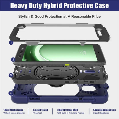 For Samsung Galaxy Tab Active 3 T570 / Tab Active5 X306B Case Hand Strap Kickstand PC+Silicone Rugged Cover