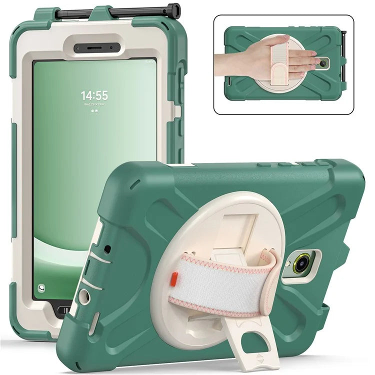 For Samsung Galaxy Tab Active 3 T570 / Tab Active5 X306B Case Hand Strap Kickstand PC+Silicone Rugged Cover