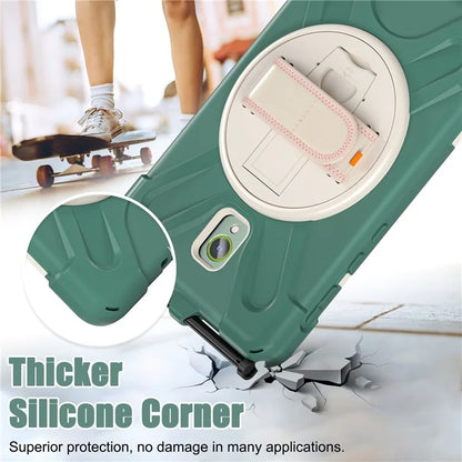 For Samsung Galaxy Tab Active 3 T570 / Tab Active5 X306B Case Hand Strap Kickstand PC+Silicone Rugged Cover