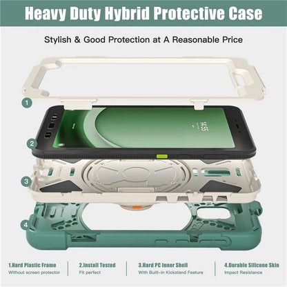 For Samsung Galaxy Tab Active 3 T570 / Tab Active5 X306B Case Hand Strap Kickstand PC+Silicone Rugged Cover