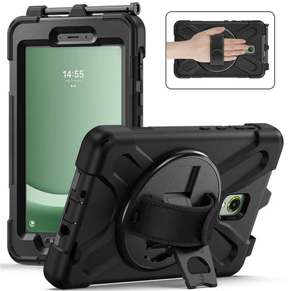 For Samsung Galaxy Tab Active 3 T570 / Tab Active5 X306B Case Hand Strap Kickstand PC+Silicone Rugged Cover