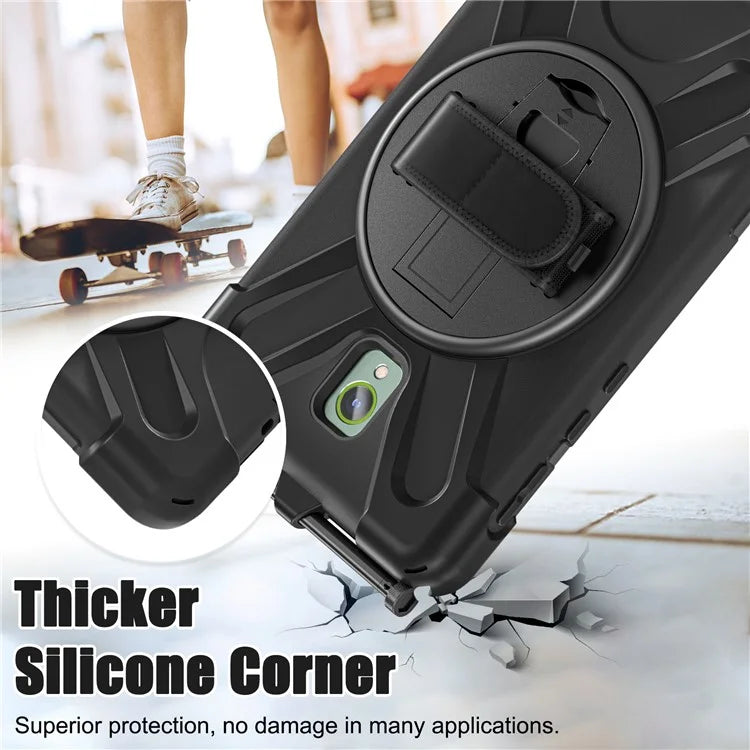 For Samsung Galaxy Tab Active 3 T570 / Tab Active5 X306B Case Hand Strap Kickstand PC+Silicone Rugged Cover