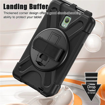 For Samsung Galaxy Tab Active 3 T570 / Tab Active5 X306B Case Hand Strap Kickstand PC+Silicone Rugged Cover