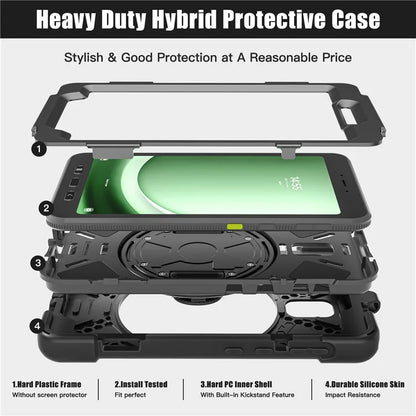 For Samsung Galaxy Tab Active 3 T570 / Tab Active5 X306B Case Hand Strap Kickstand PC+Silicone Rugged Cover