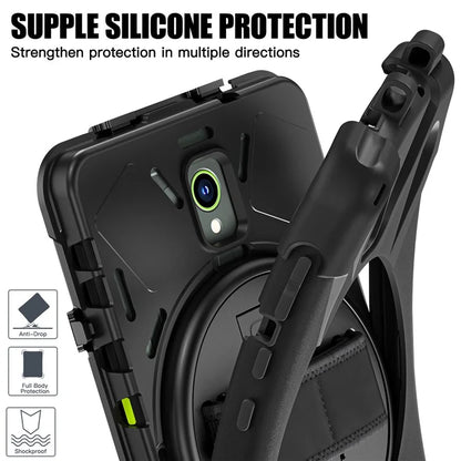 For Samsung Galaxy Tab Active 3 T570 / Tab Active5 X306B Case Hand Strap Kickstand PC+Silicone Rugged Cover