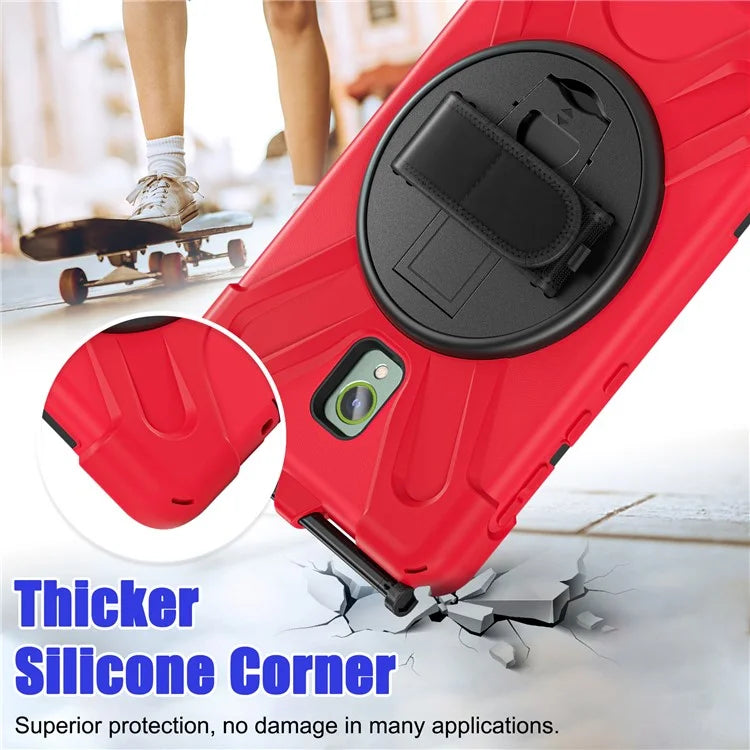 For Samsung Galaxy Tab Active 3 T570 / Tab Active5 X306B Case Hand Strap Kickstand PC+Silicone Rugged Cover