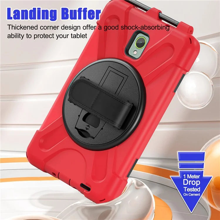For Samsung Galaxy Tab Active 3 T570 / Tab Active5 X306B Case Hand Strap Kickstand PC+Silicone Rugged Cover