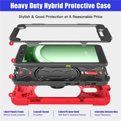 For Samsung Galaxy Tab Active 3 T570 / Tab Active5 X306B Case Hand Strap Kickstand PC+Silicone Rugged Cover