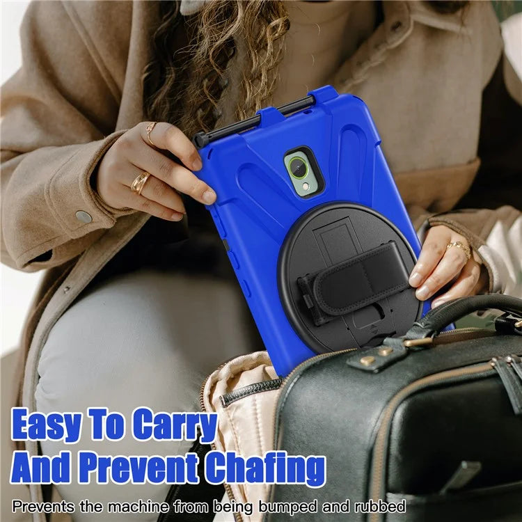 For Samsung Galaxy Tab Active 3 T570 / Tab Active5 X306B Case Hand Strap Kickstand PC+Silicone Rugged Cover