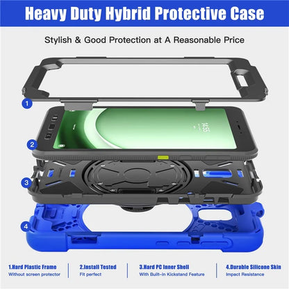 For Samsung Galaxy Tab Active 3 T570 / Tab Active5 X306B Case Hand Strap Kickstand PC+Silicone Rugged Cover
