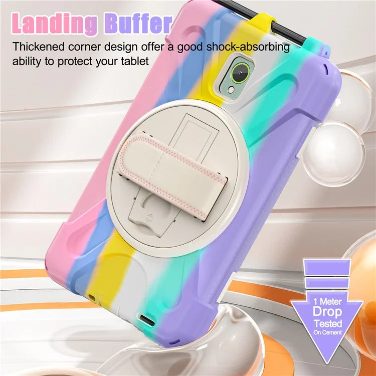 For Samsung Galaxy Tab Active 3 T570 / Tab Active5 X306B Case Hand Strap Kickstand PC+Silicone Rugged Cover