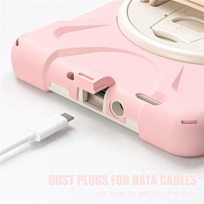 For Samsung Galaxy Tab Active 3 T570 / Tab Active5 X306B Case Hand Strap Kickstand PC+Silicone Rugged Cover