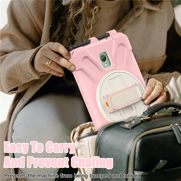 For Samsung Galaxy Tab Active 3 T570 / Tab Active5 X306B Case Hand Strap Kickstand PC+Silicone Rugged Cover