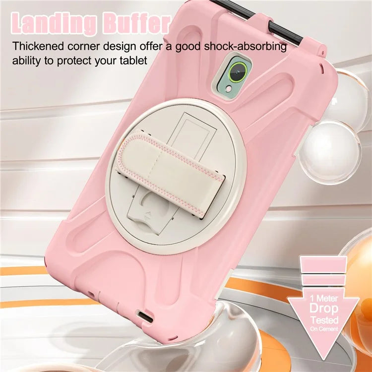 For Samsung Galaxy Tab Active 3 T570 / Tab Active5 X306B Case Hand Strap Kickstand PC+Silicone Rugged Cover