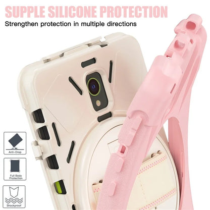 For Samsung Galaxy Tab Active 3 T570 / Tab Active5 X306B Case Hand Strap Kickstand PC+Silicone Rugged Cover