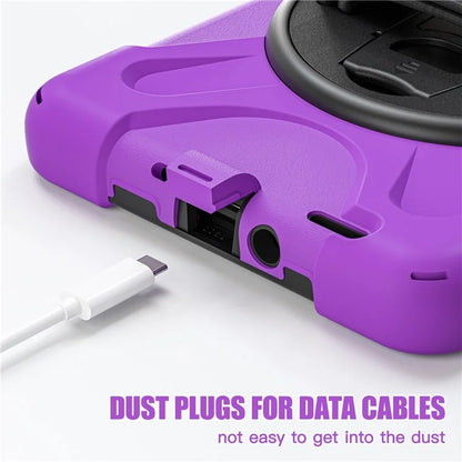 For Samsung Galaxy Tab Active 3 T570 / Tab Active5 X306B Case Hand Strap Kickstand PC+Silicone Rugged Cover