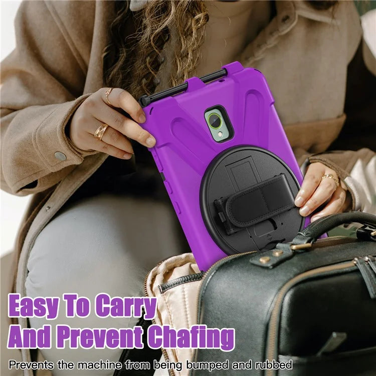 For Samsung Galaxy Tab Active 3 T570 / Tab Active5 X306B Case Hand Strap Kickstand PC+Silicone Rugged Cover