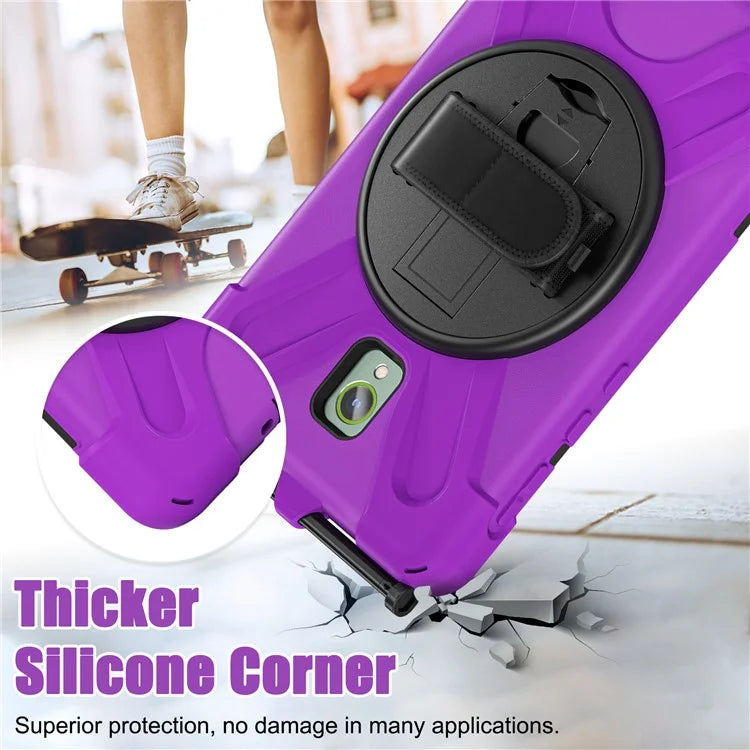For Samsung Galaxy Tab Active 3 T570 / Tab Active5 X306B Case Hand Strap Kickstand PC+Silicone Rugged Cover