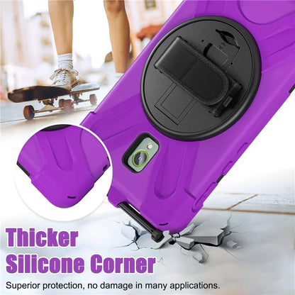 For Samsung Galaxy Tab Active 3 T570 / Tab Active5 X306B Case Hand Strap Kickstand PC+Silicone Rugged Cover
