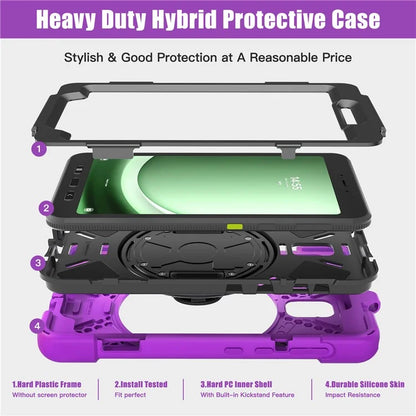 For Samsung Galaxy Tab Active 3 T570 / Tab Active5 X306B Case Hand Strap Kickstand PC+Silicone Rugged Cover