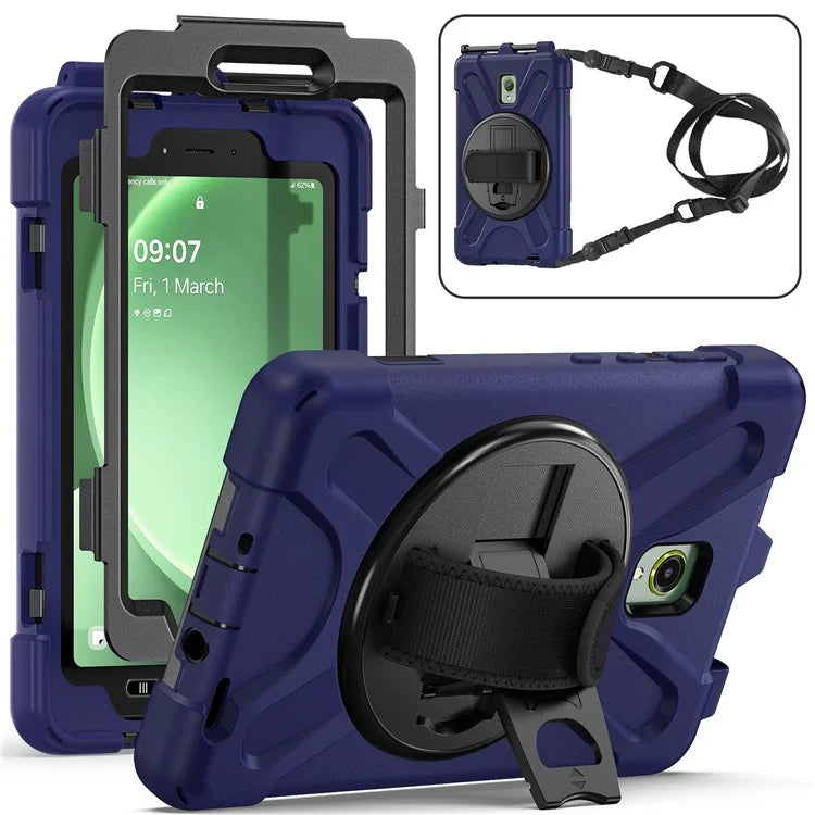 For Samsung Galaxy Tab Active 3 T570 / Tab Active5 X306B Case PC+Silicone Protective Cover with Shoulder Strap