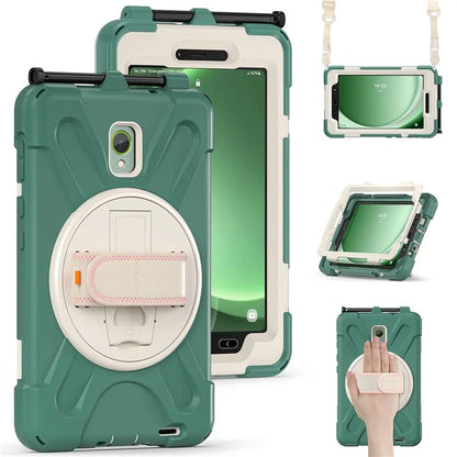 For Samsung Galaxy Tab Active 3 T570 / Tab Active5 X306B Case PC+Silicone Protective Cover with Shoulder Strap
