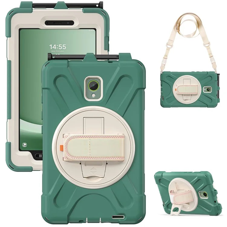 For Samsung Galaxy Tab Active 3 T570 / Tab Active5 X306B Case PC+Silicone Protective Cover with Shoulder Strap