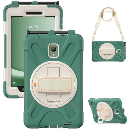 For Samsung Galaxy Tab Active 3 T570 / Tab Active5 X306B Case PC+Silicone Protective Cover with Shoulder Strap