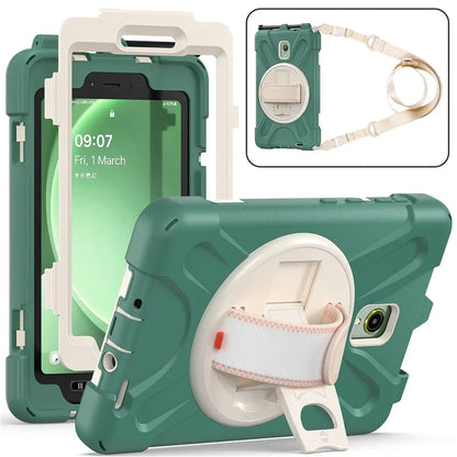 For Samsung Galaxy Tab Active 3 T570 / Tab Active5 X306B Case PC+Silicone Protective Cover with Shoulder Strap