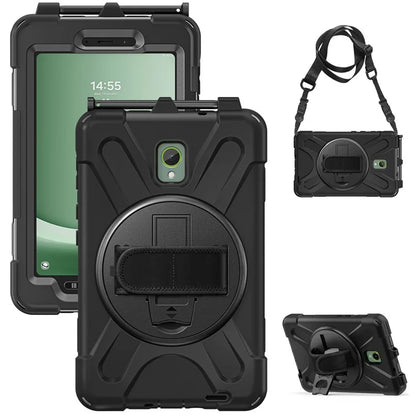 For Samsung Galaxy Tab Active 3 T570 / Tab Active5 X306B Case PC+Silicone Protective Cover with Shoulder Strap
