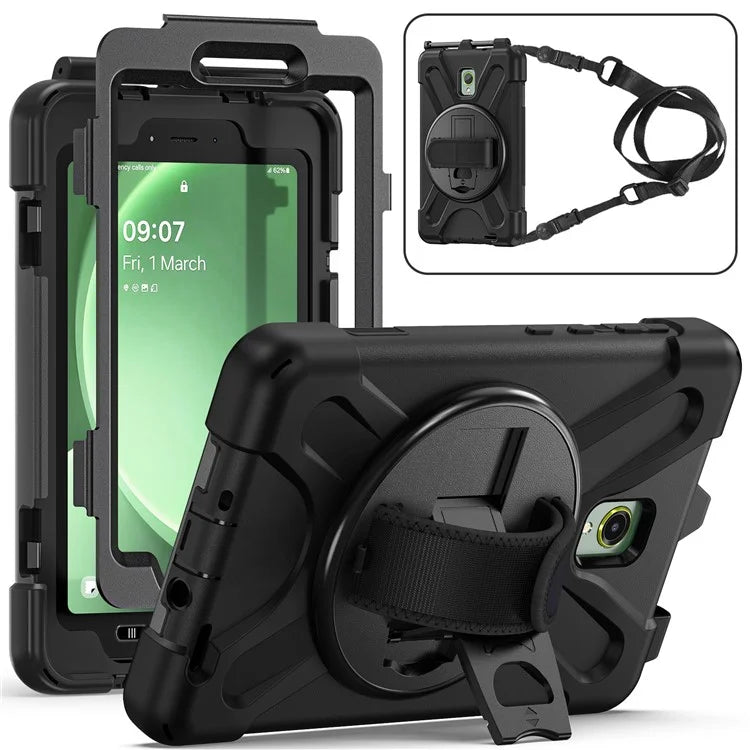 For Samsung Galaxy Tab Active 3 T570 / Tab Active5 X306B Case PC+Silicone Protective Cover with Shoulder Strap