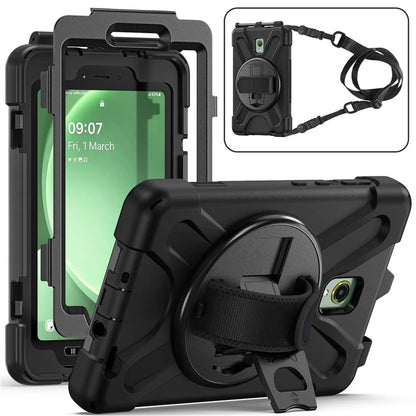 For Samsung Galaxy Tab Active 3 T570 / Tab Active5 X306B Case PC+Silicone Protective Cover with Shoulder Strap